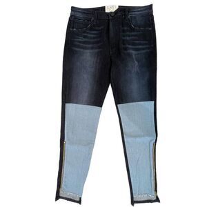 Sandrine Rose By Free People Dark Black Frayed Denim Jeans for Women NWT
